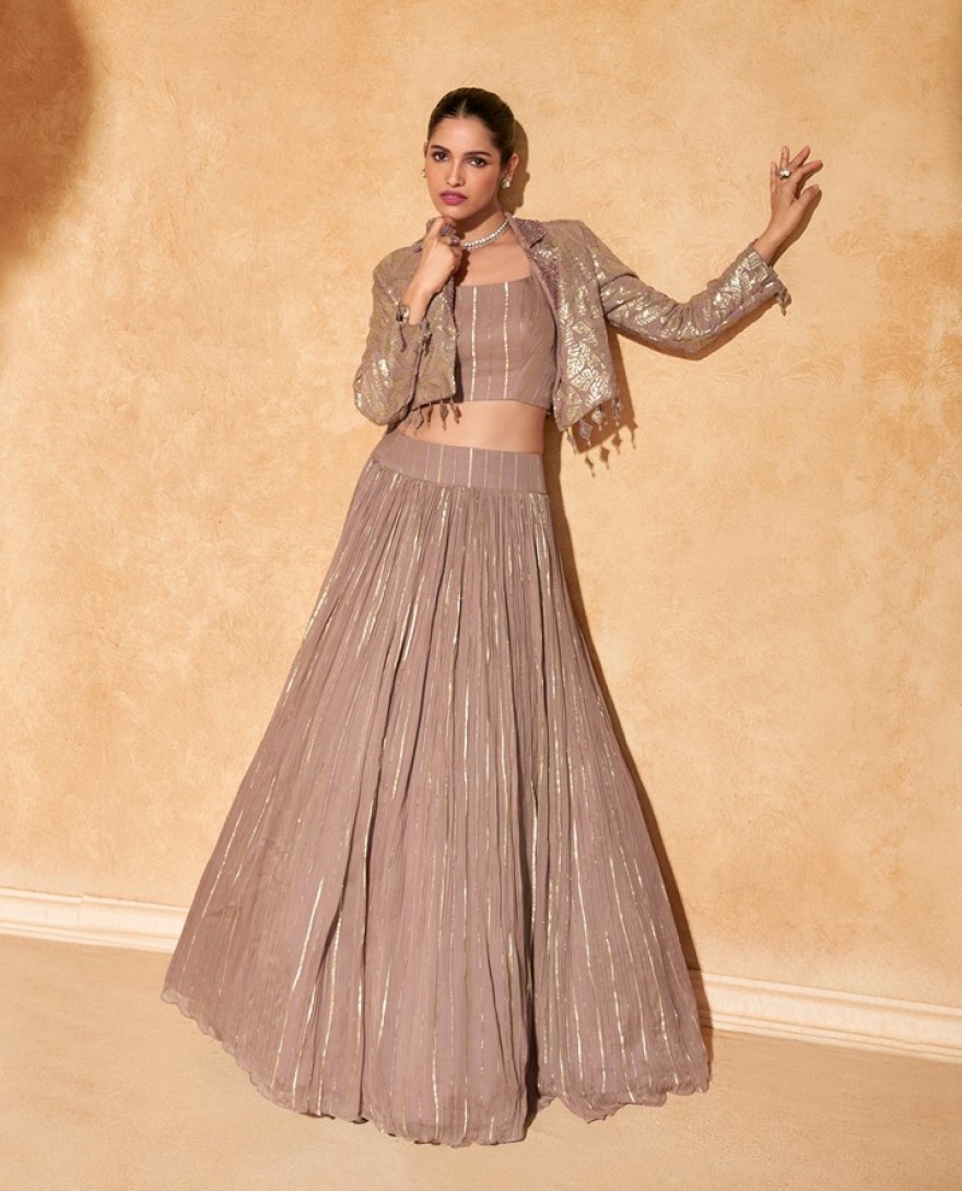 5623 - Chiku Colour Designer Indo Western Crop top Collection